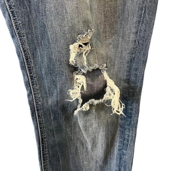 Lane Bryant Straight Leg Distressed Jeans Plus Size 20 Holes Rips Frayed Stretch - Picture 4 of 8